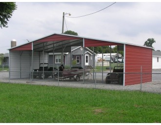 Barn Shelter | Boxed Eave Roof | 42W x 21L x 12H | Continuous Roof