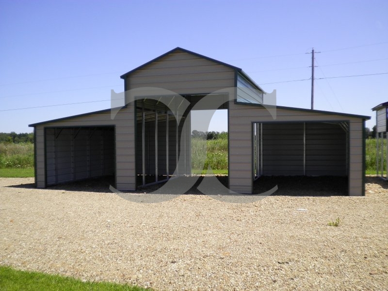 Metal Horse Barn | Boxed Eave Roof | 36W x 26L x 12H | Shed