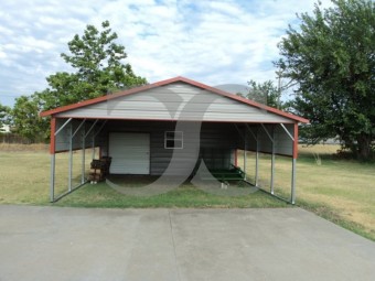 Carport | Boxed Eave Roof | 20W x 26L x 7H Utility Carport Combo