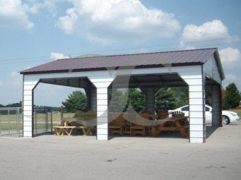 Carport | Vertical Roof | 24W x 26L x 9H` | Pavilion Carport