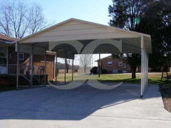 Carport | Boxed Eave Roof | 20W x 26L x 8H` | 2 Gables | 2 18" Panels