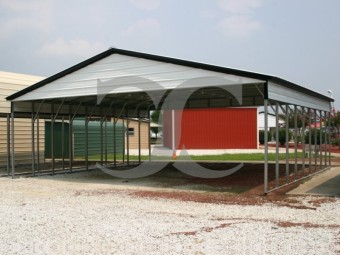 Carport | Vertical Roof | 30W x 36L x 8H Triple-Wide Shelter