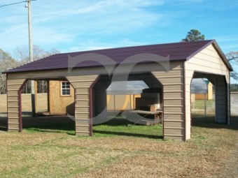 Carport | Boxed Eave Roof | 24W x 26L x 9H` | Pavilion Carport