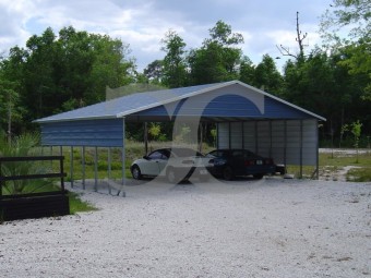 Carport | Boxed Eave Roof | 30W x 26L x 8H Triple-Wide