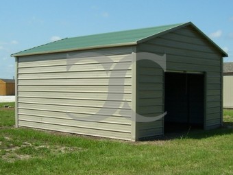 Garage | Boxed Eave Roof | 12W x 21L x 10H |  One Car Garage