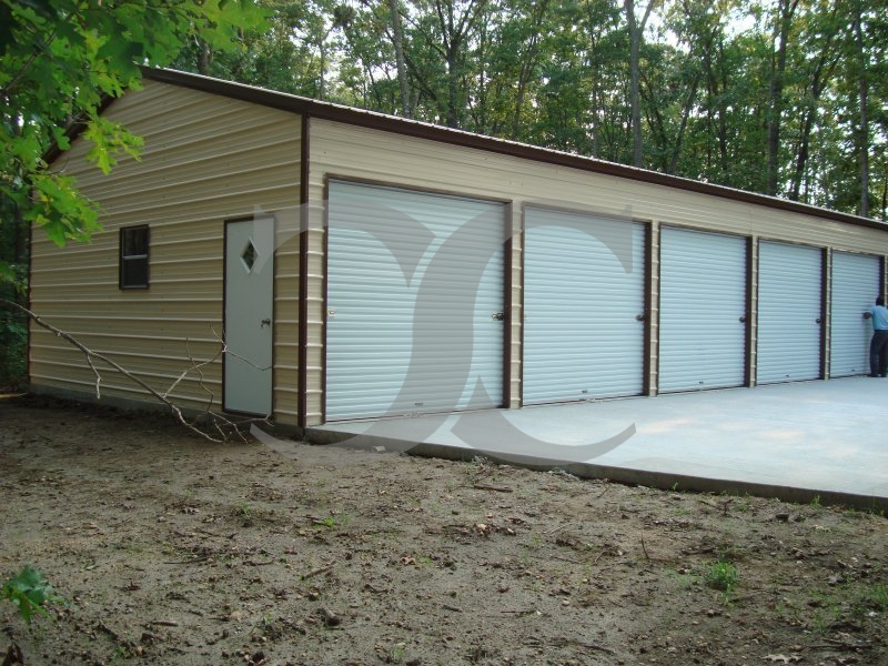 Enclosed Steel Building | Vertical Roof | 24W x 51L x 10H |  Workshop