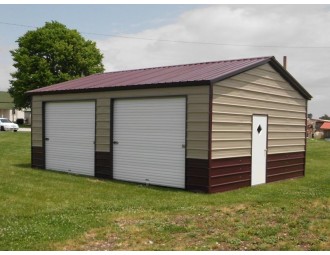 Metal Garage | Vertical Roof | 22W x 26L x 9H | Side Entry