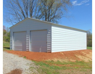 2-Car All-Steel Garage | Vertical Roof | 22W x 31L x 9H |  Metal Garage