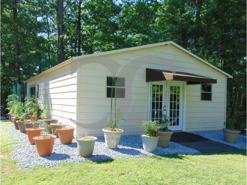 Steel Workshop Building | Vertical Roof | 24W x 36L x 9H | Metal Building