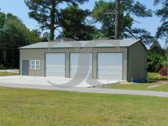 Steel Garage Workshop | Vertical Roof | 30W x 61L x 12H | Certified